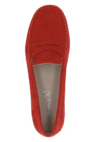 Caprice Leather Suede Moccasin Shoes - Red Suede