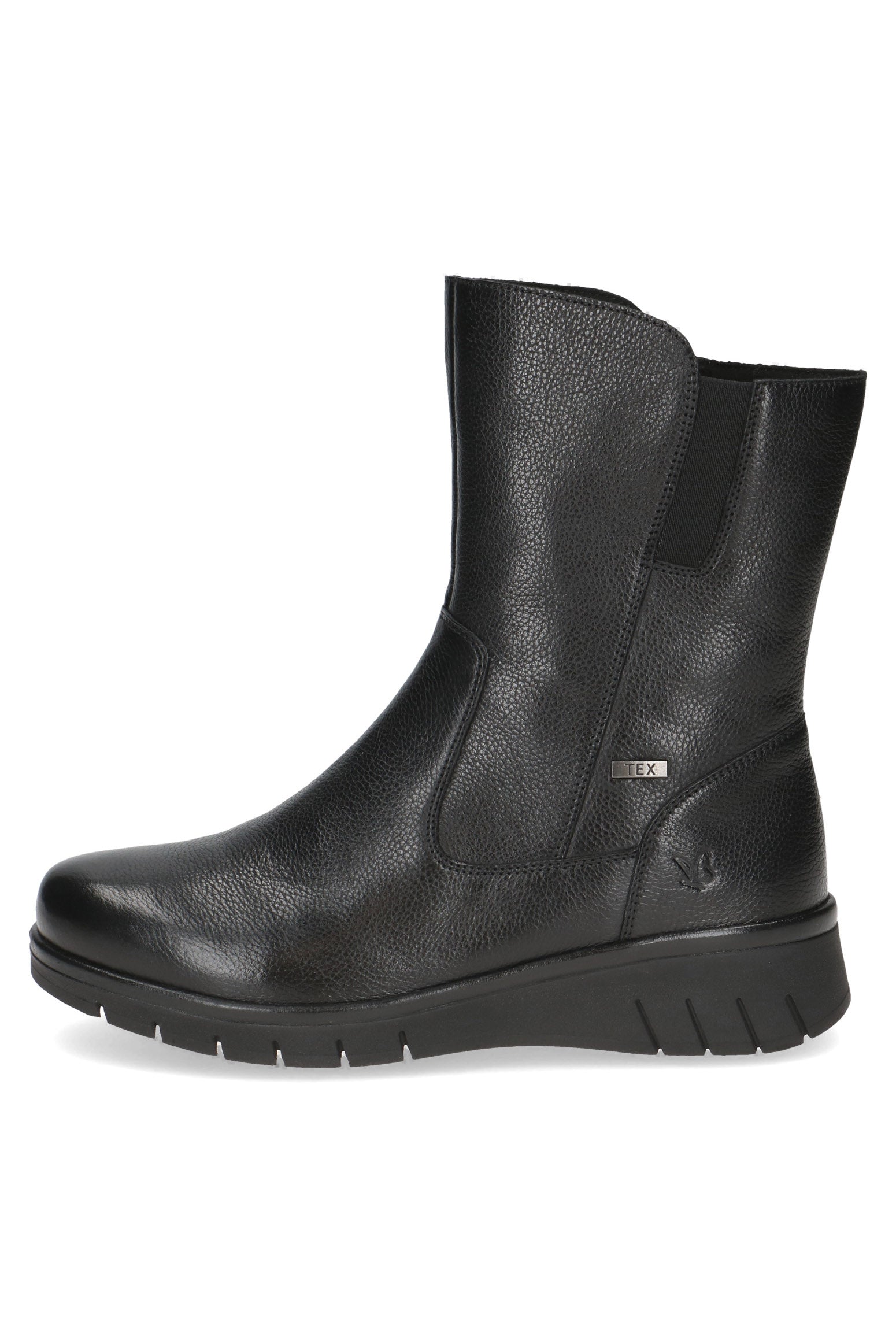 Caprice Leather TEX & BLUE GRIP Wide Fit Boots - Black Nappa
