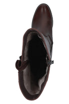 Caprice Leather Wide Calf Knee High Boots - Dark Brown Nappa