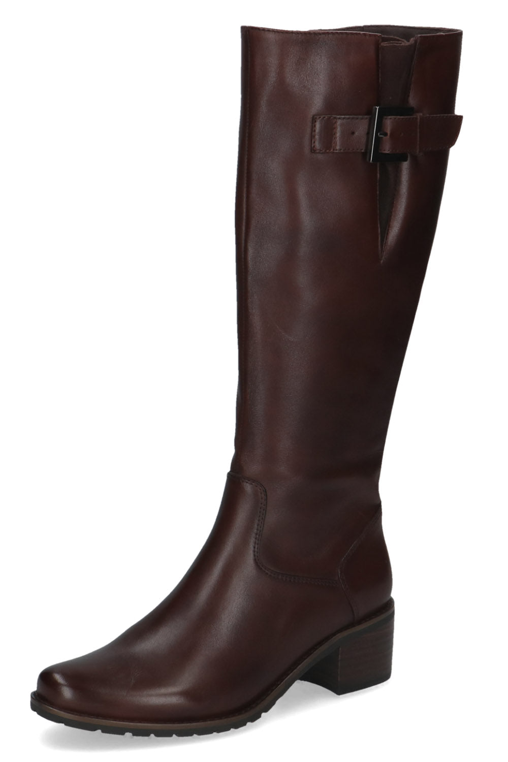 Caprice Leather Wide Calf Knee High Boots - Dark Brown Nappa