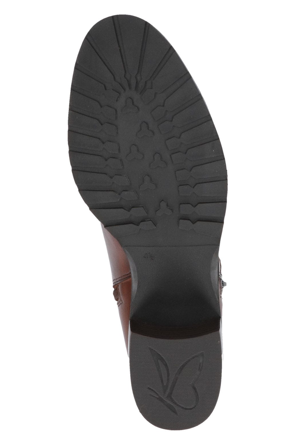 Caprice Leather Wide Fit Ankle Boots - Cognac Nappa