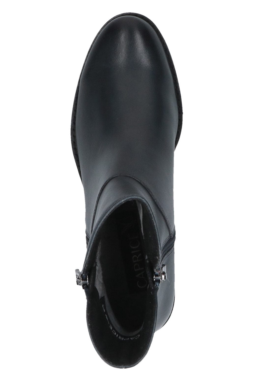 Caprice Leather Wide Fit Ankle Boots - Ocean Nappa