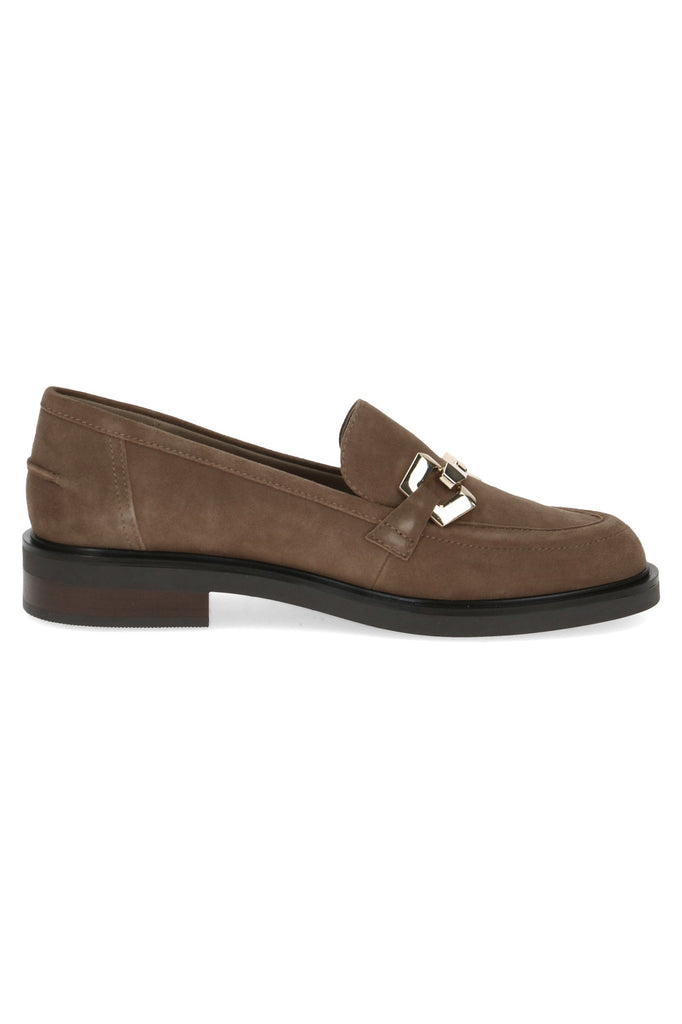 Caprice Moccasin Leather Shoes- Taupe Suede