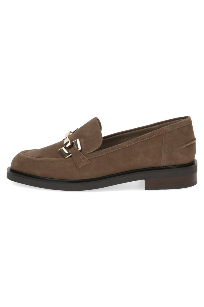 Caprice Moccasin Leather Shoes- Taupe Suede