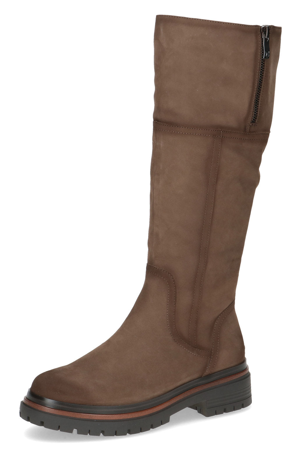 Caprice Nubuck Leather BLUE GRIP Knee High Boots - Taupe