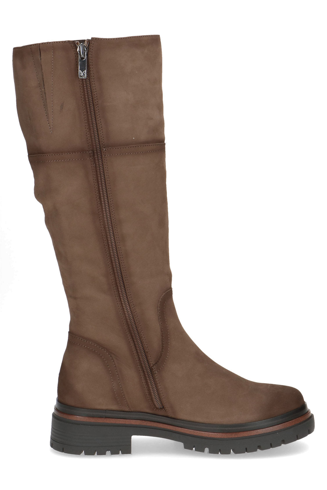 Caprice Nubuck Leather BLUE GRIP Knee High Boots - Taupe
