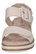 Caprice Nubuck Leather Buckle Detail Sandals - Snow Nubuck