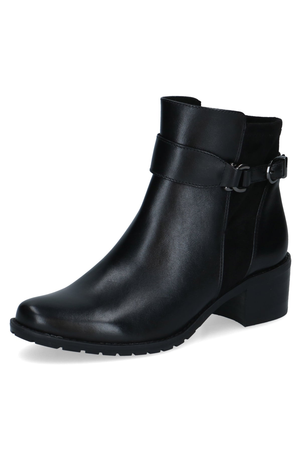 Caprice Strap Detail Ankle Boots - Black Comb