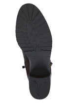 Caprice Strap Detail Ankle Boots - Dark Brown Comb