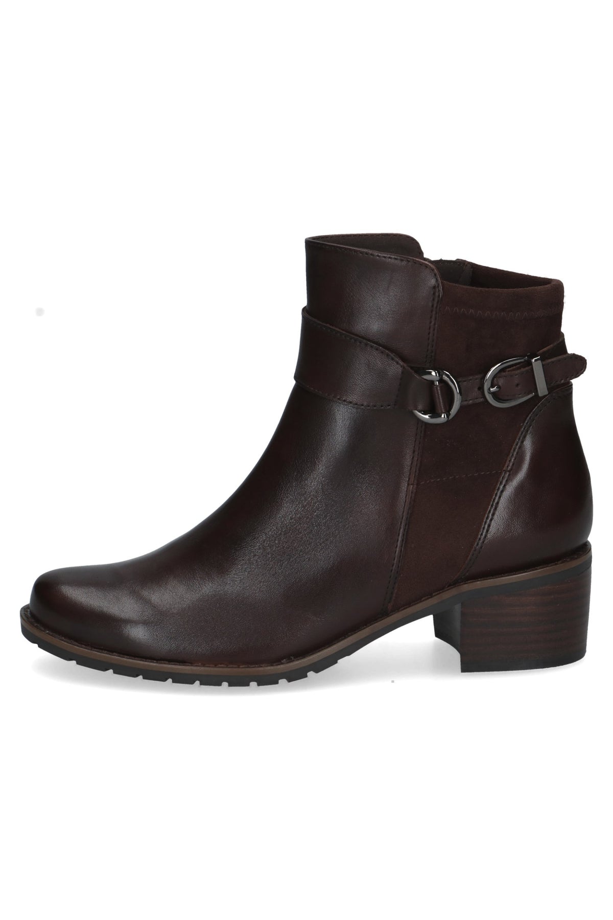 Caprice Strap Detail Ankle Boots - Dark Brown Comb