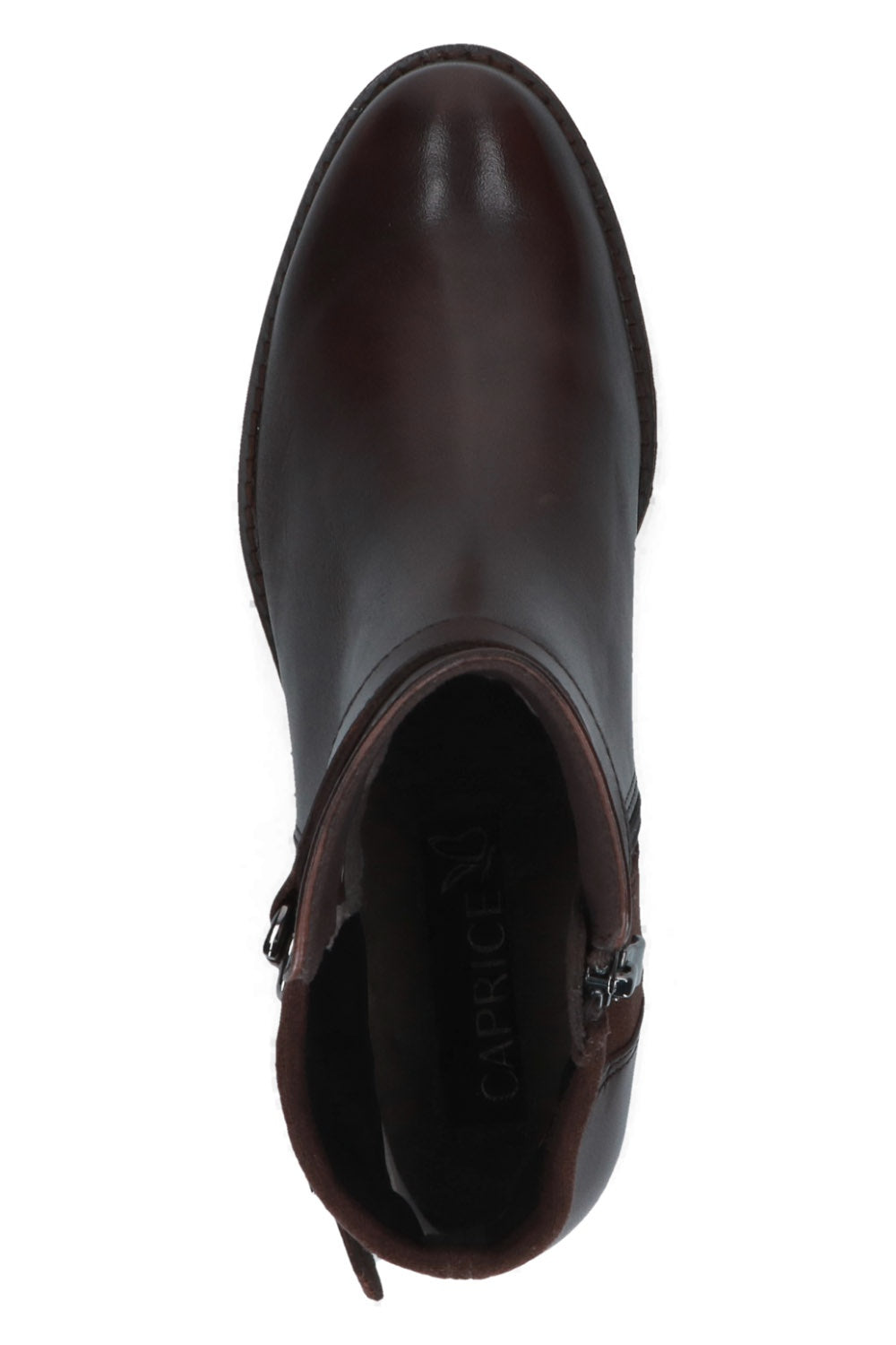 Caprice Strap Detail Ankle Boots - Dark Brown Comb