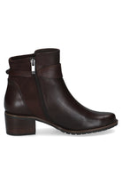Caprice Strap Detail Ankle Boots - Dark Brown Comb