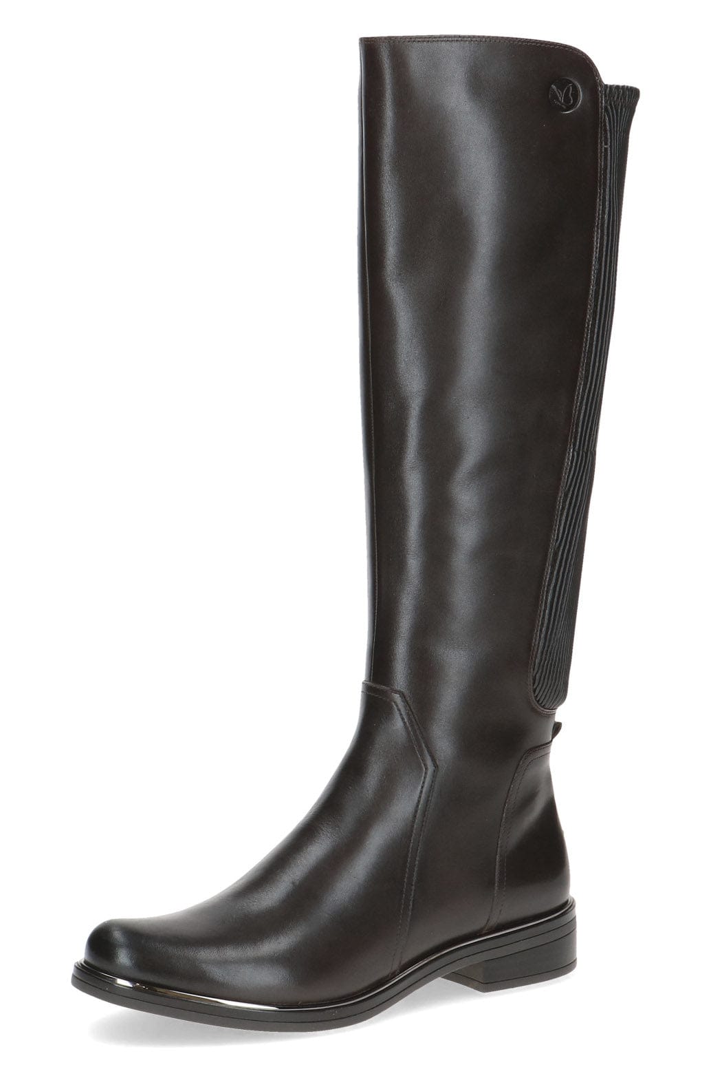 Caprice Stretch Back Knee High Boots - Dark Brown Comb