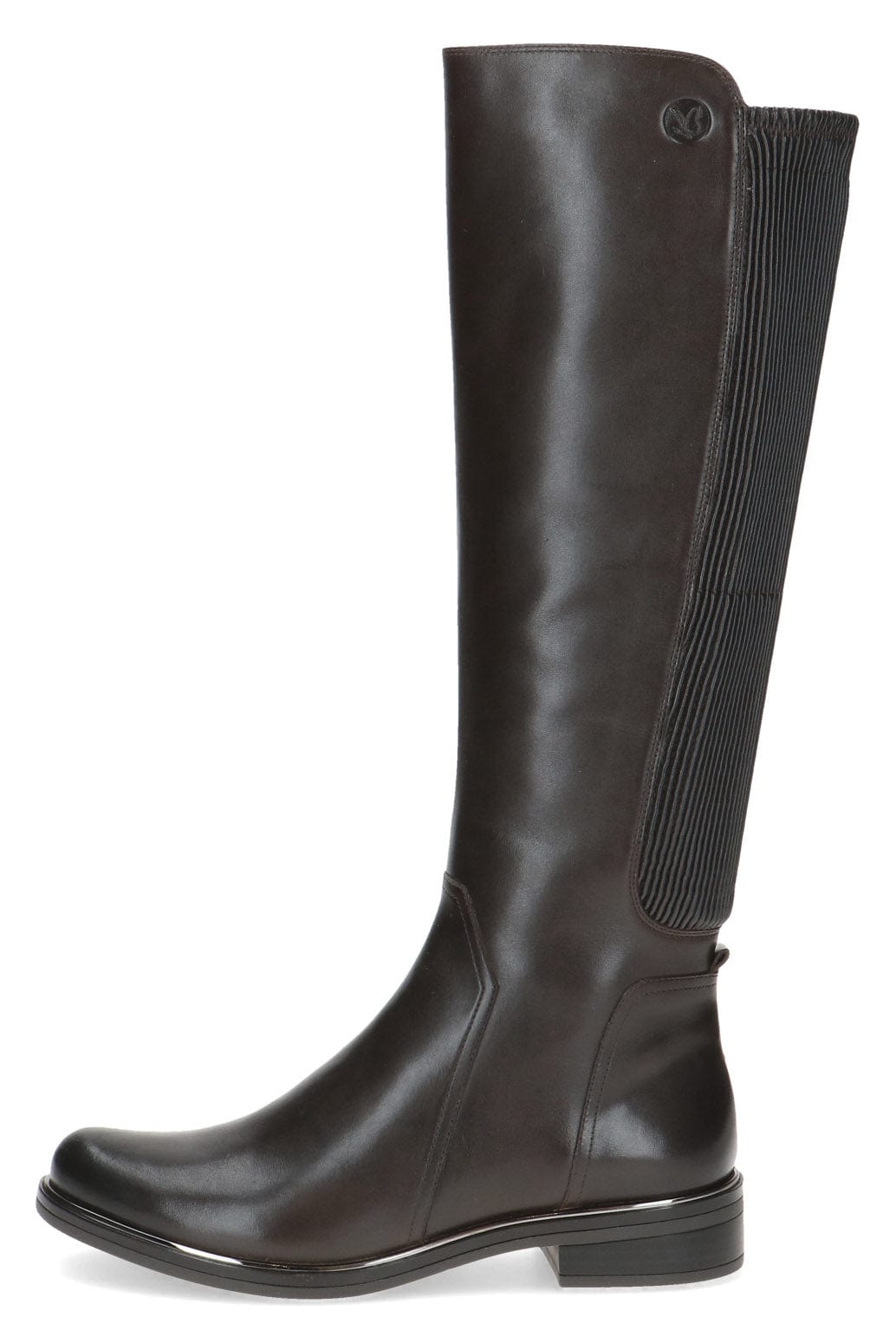 Stretch Back Knee High Boots - Dark Brown Comb - 4 UK
