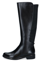 Caprice Stretch Back Leather Knee High Boots - Black Comb