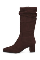 Caprice Stretch Mid Calf Boots - Dark Brown