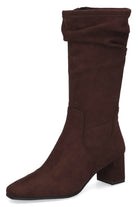 Caprice Stretch Mid Calf Boots - Dark Brown