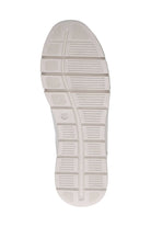Caprice Wide Fit Leather Side Zip Trainers - Off-White Comb