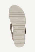 Caprice Wide Fit Metallic Criss-cross Leather Sandals - Taupe Metallic