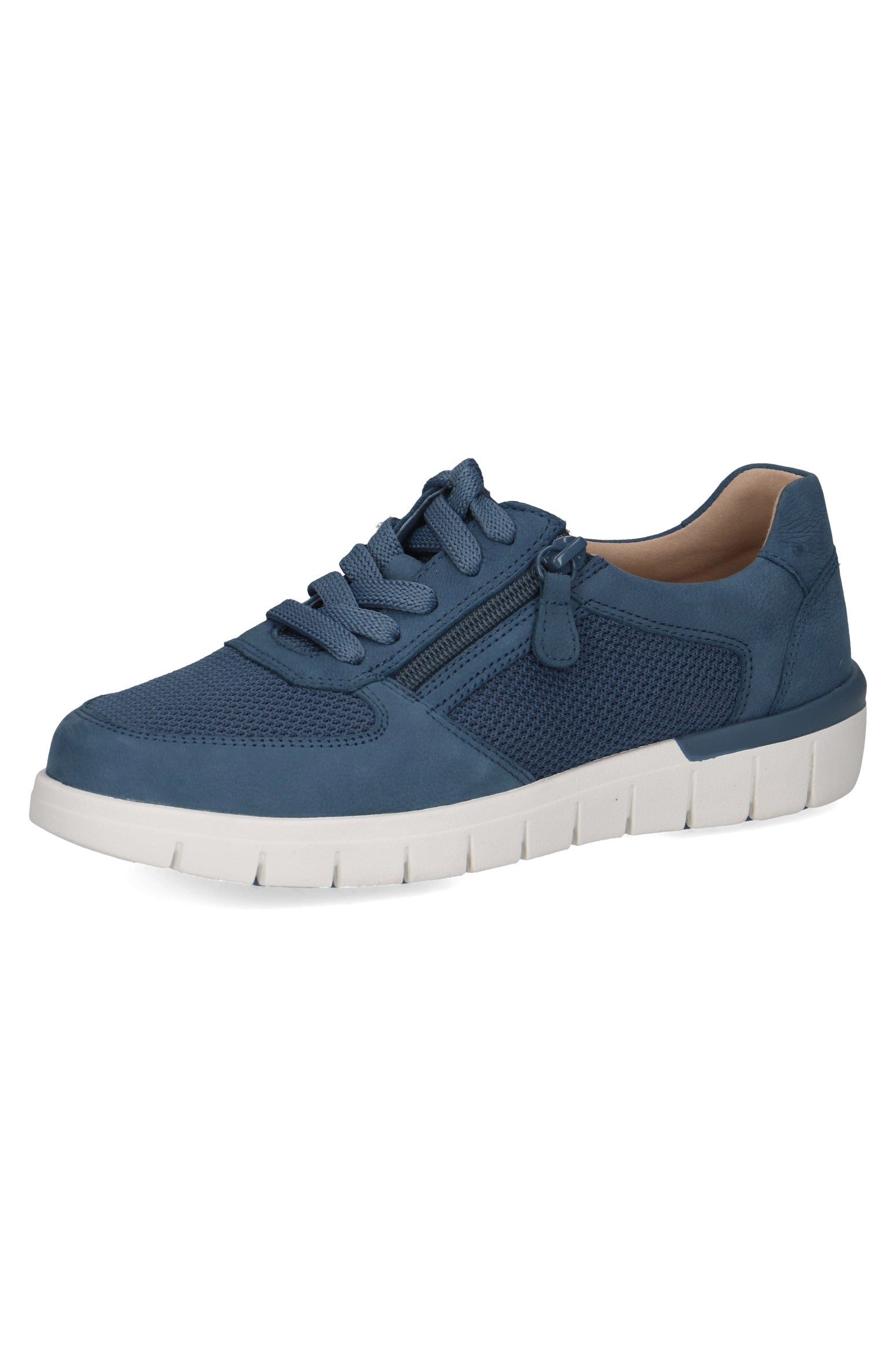 Caprice Wide Fit Trainers with Zip Fastening - Blue Comb