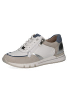 Caprice Wide Fit Trainers with Zip Fastening - White/Silver