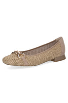 Caprice Woven Buckle Detail Ballerina Pump - Bark Comb