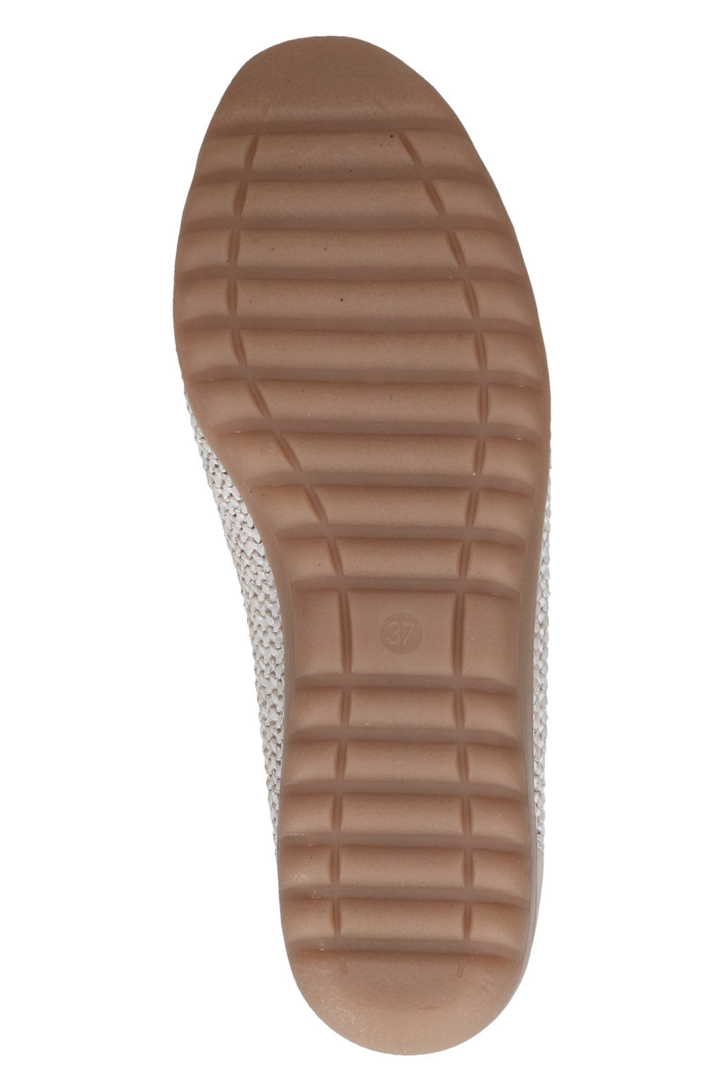 Caprice Woven Platform Ballerina Pump - Off-White Comb