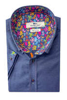 Claudio Lugli Cotton Short Sleeve Oxford Shirt - Navy