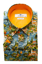 Claudio Lugli Satin Cotton Lake Como Print Shirt