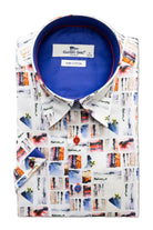 Claudio Lugli Satin Cotton Squares Print Shirt