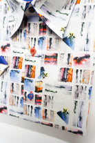 Claudio Lugli Satin Cotton Squares Print Shirt