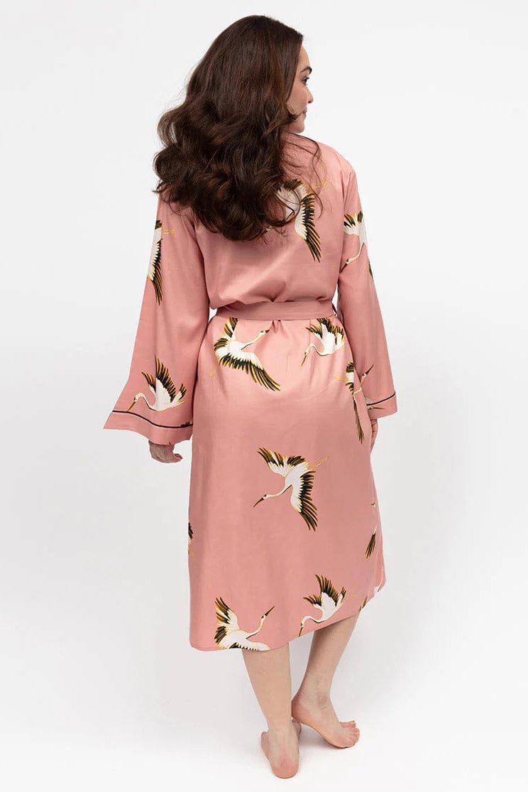 Cyberjammies Bonnie Bird Print Dressing Gown - Pink