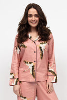 Cyberjammies Bonnie Bird Print Wide Leg Pyjama Set - Pink