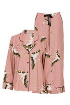 Cyberjammies Bonnie Bird Print Wide Leg Pyjama Set - Pink