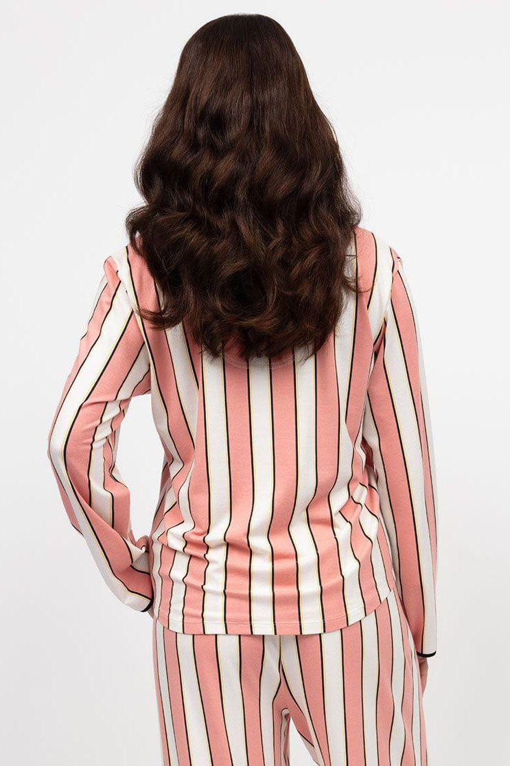 Cyberjammies Bonnie Jersey Wide Leg Pyjama Set - Pink Stripe