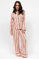 Cyberjammies Bonnie Jersey Wide Leg Pyjama Set - Pink Stripe
