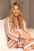 Cyberjammies Bonnie Jersey Wide Leg Pyjama Set - Pink Stripe