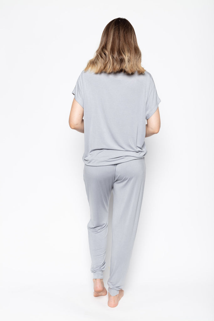 Cyberjammies Carly Plain Jersey Pyjama Trousers - Light Grey