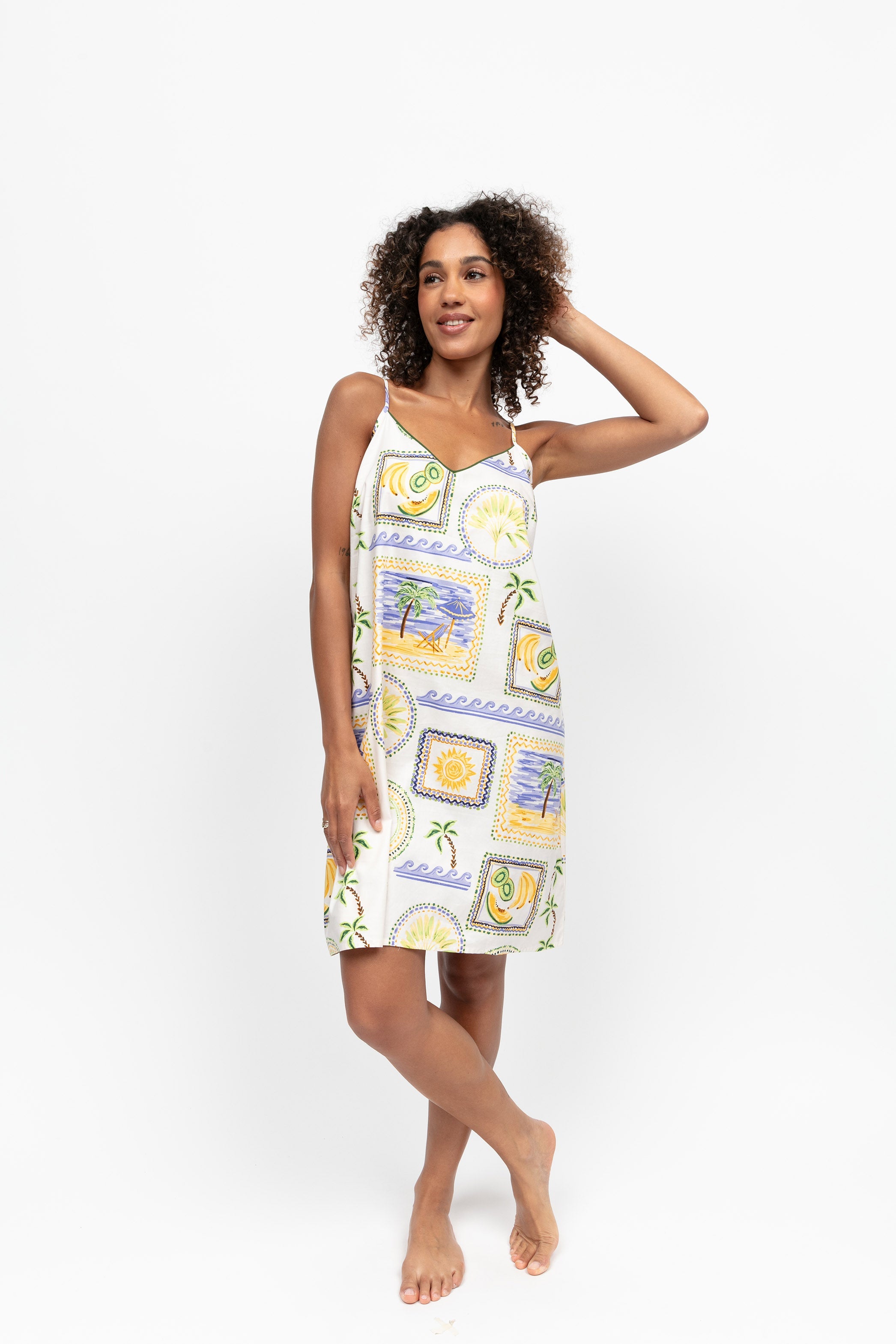 Cyberjammies Cora Postcard Short Nightdress - Green