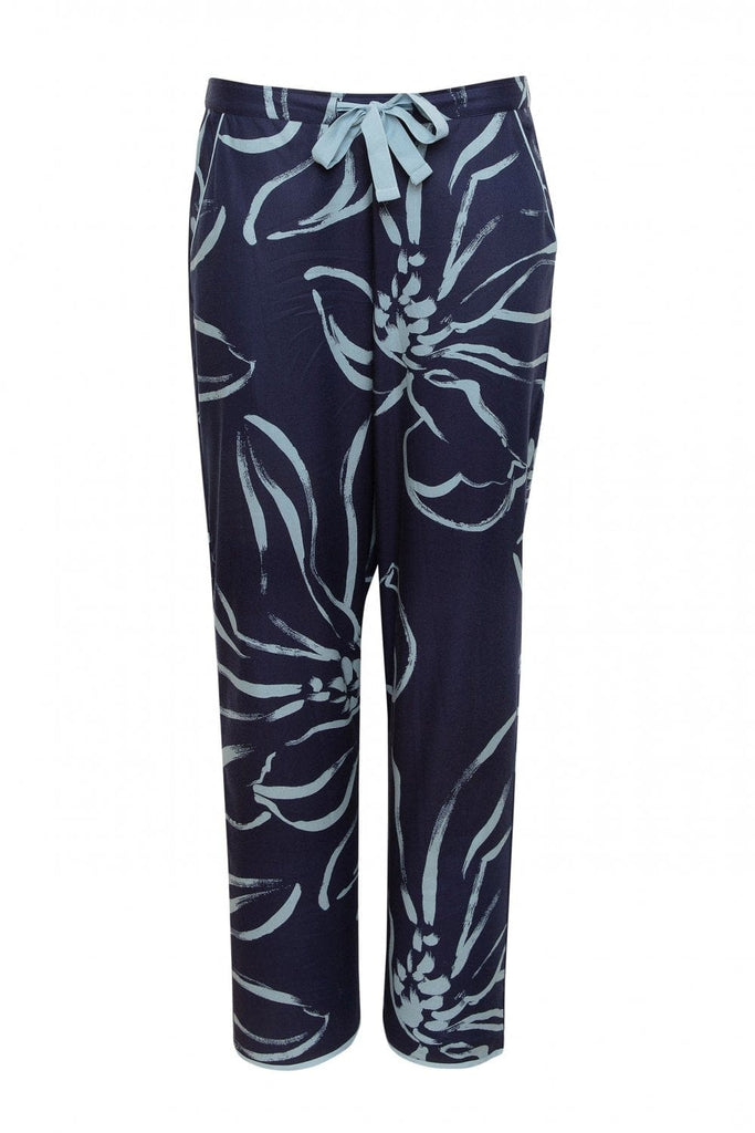 Cyberjammies Emma Floral Pyjama Trousers - Navy/Silver Blue
