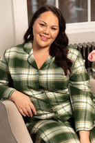 Cyberjammies Fern Brushed Cotton Pyjama Set - Olive Check
