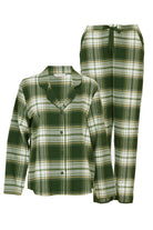 Cyberjammies Fern Brushed Cotton Pyjama Set - Olive Check