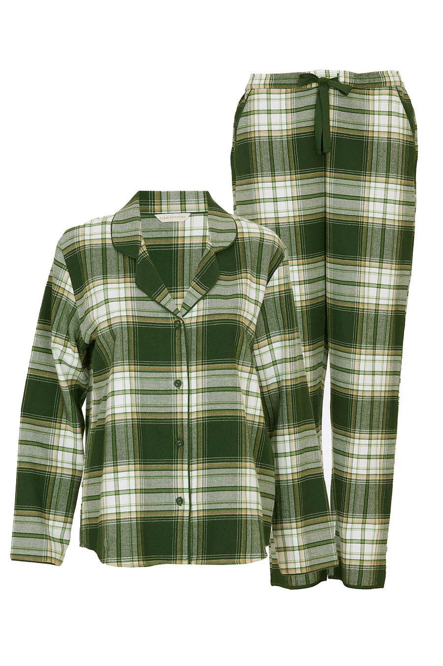 Cyberjammies Fern Brushed Cotton Pyjama Set - Olive Check