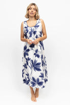 Cyberjammies Indigo Floral Long Nightdress - Navy