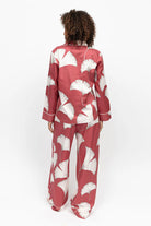 Cyberjammies Josie Leaf Print Wide Leg Pyjama Set - Terracotta