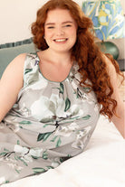 Cyberjammies Kallie Floral Long Nightdress - Grey Mix