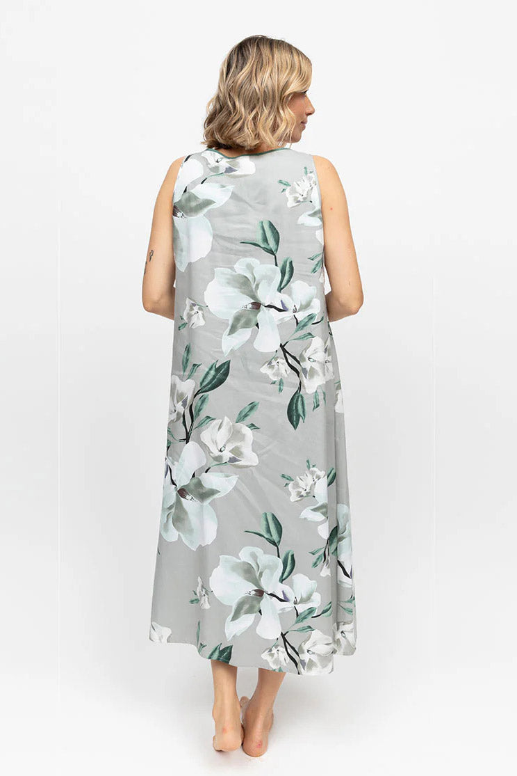 Cyberjammies Kallie Floral Long Nightdress - Grey Mix