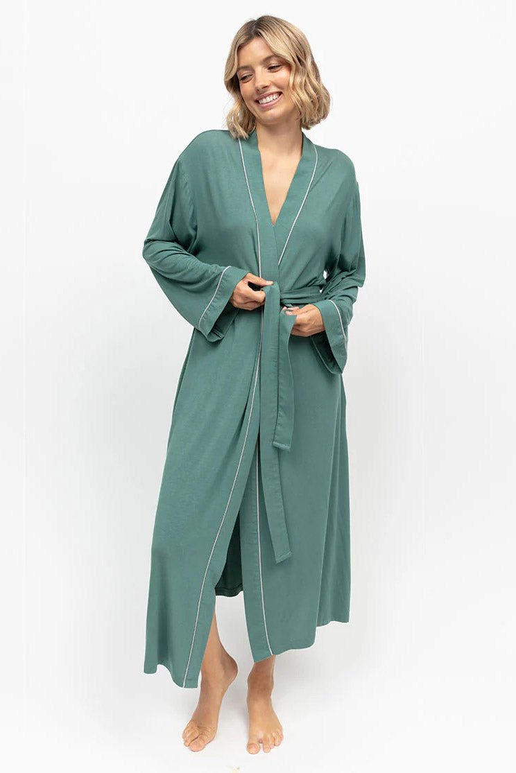 Cyberjammies Kallie Jersey Dressing Gown - Seafoam