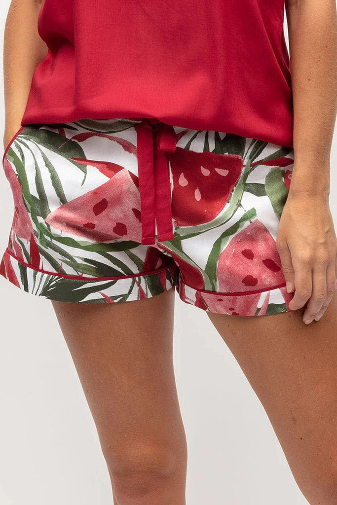 Cyberjammies Mel Watermelon Print Pyjama Shorts - Red
