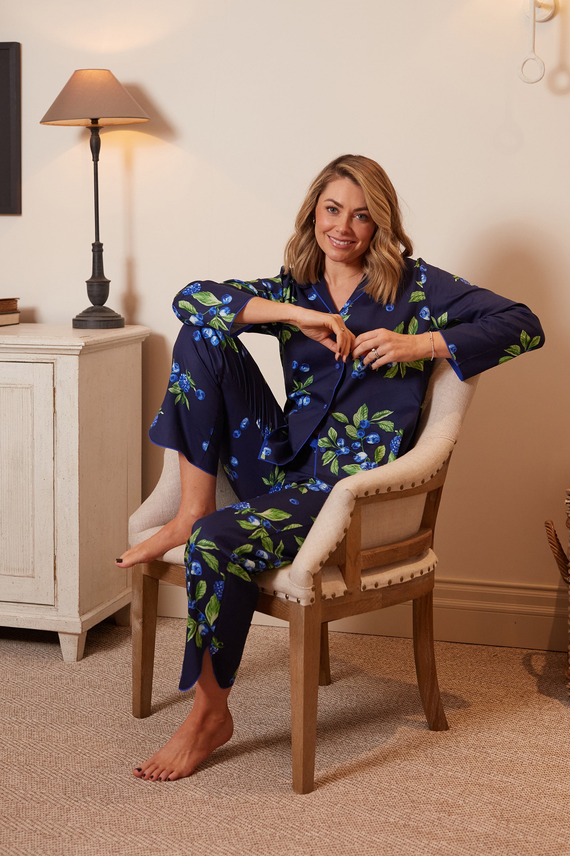 Cyberjammies Midnight Berry Print Pyjama Set - Navy